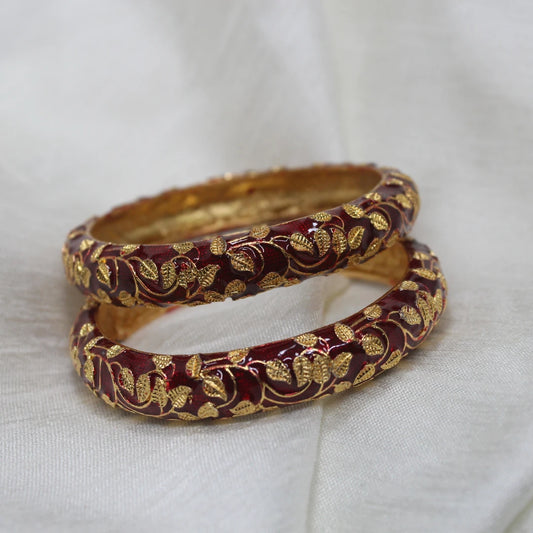 Acrylic Red Floral Bangle